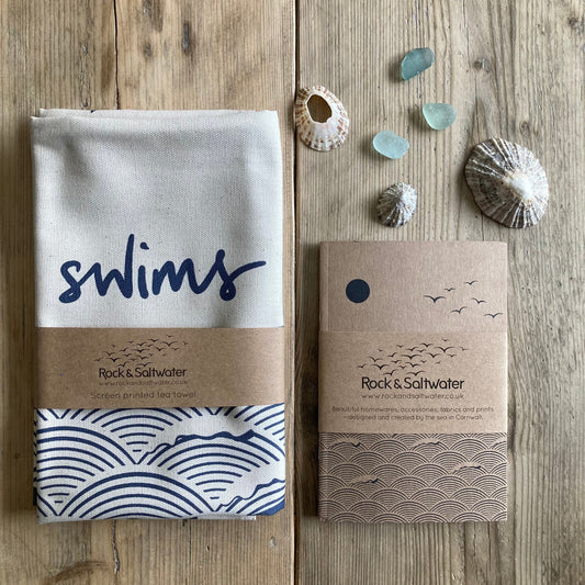 Gift bundle | wild swim tea towel and notebook set