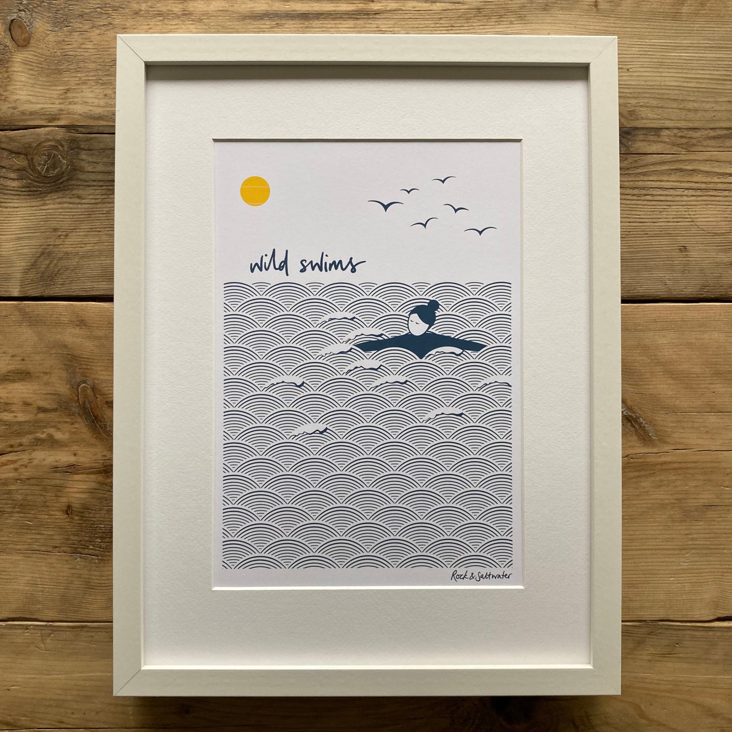 Wild swims art print, unframed | A5 and A4 sizes available