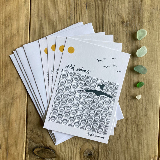 Wild swims notecards pack of 4