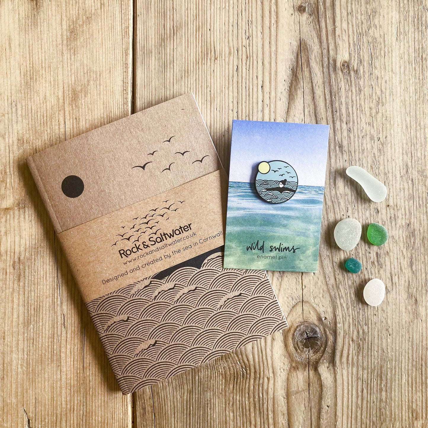 Gift bundle | wild swims enamel pin and A6 notebook