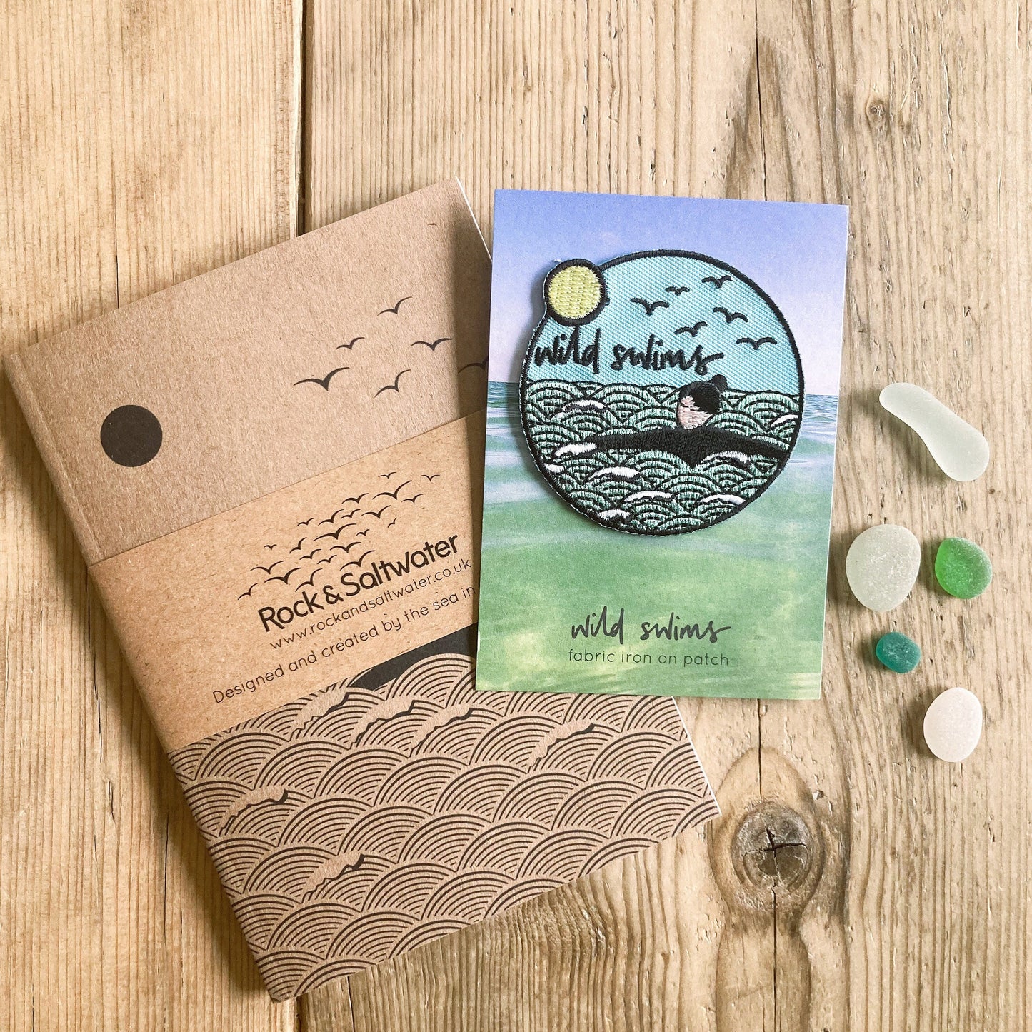 Gift bundle | wild swims A6 notebook and embroidered patch badge set