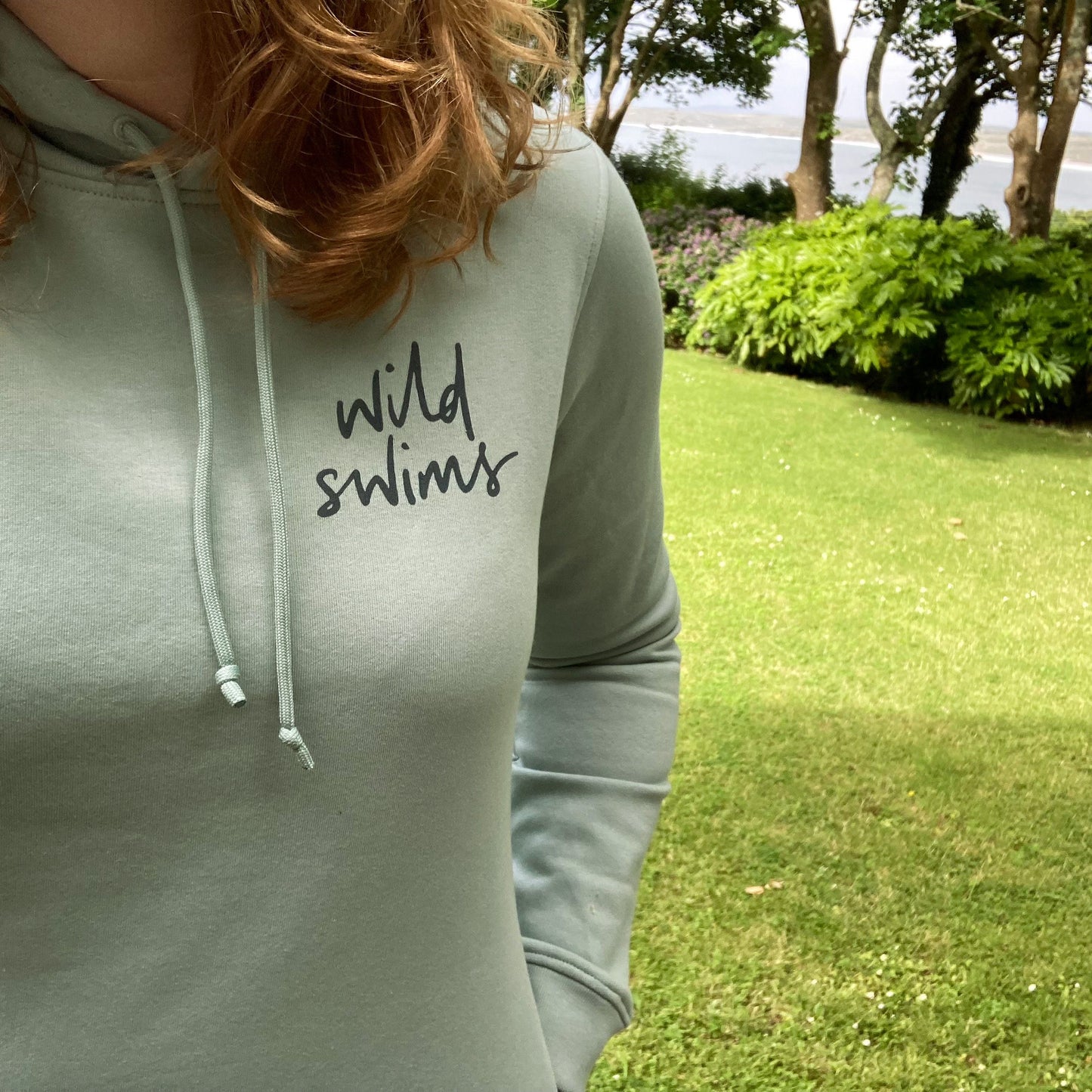 Summer green | organic cotton wild swimming women's hoodie